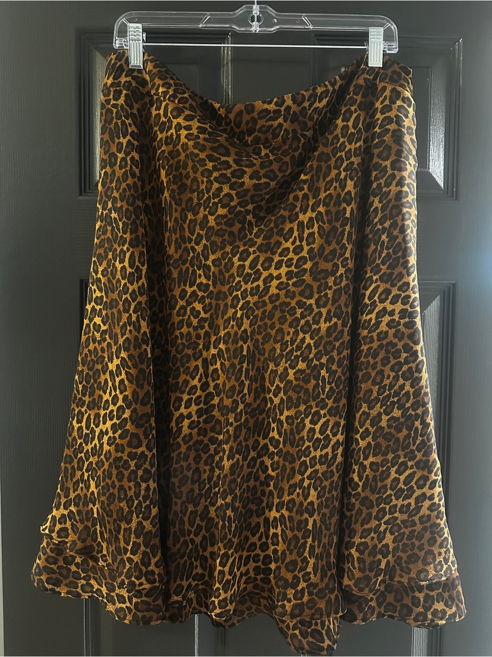George Leopard Print Midi Skirt in Brown and Black